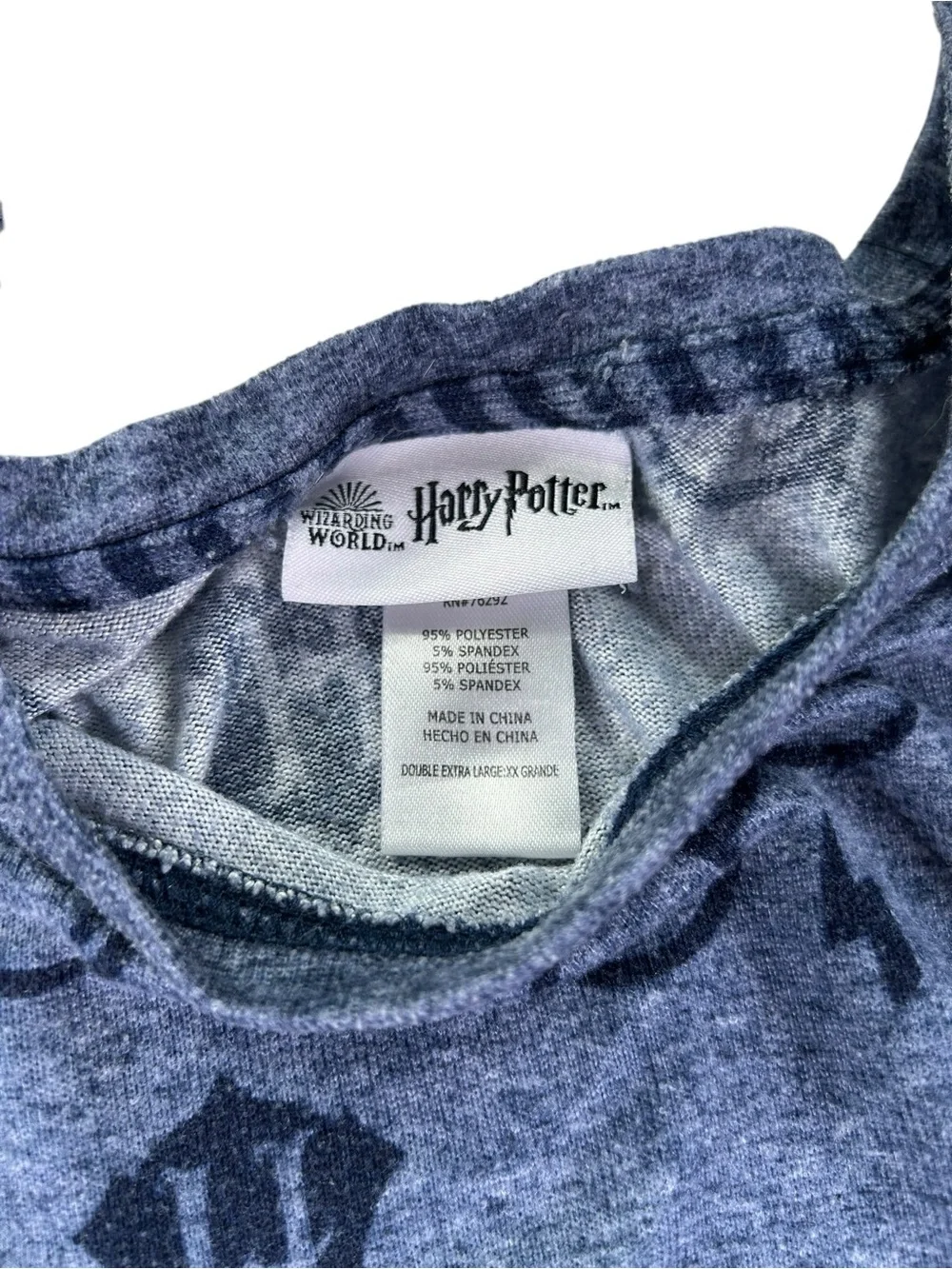Harry Potter Pajama Set Women’s 2XL Hogwarts Crest Wizarding World Lounge Preppy